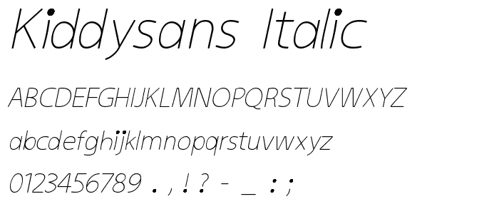 kiddySans Italic font